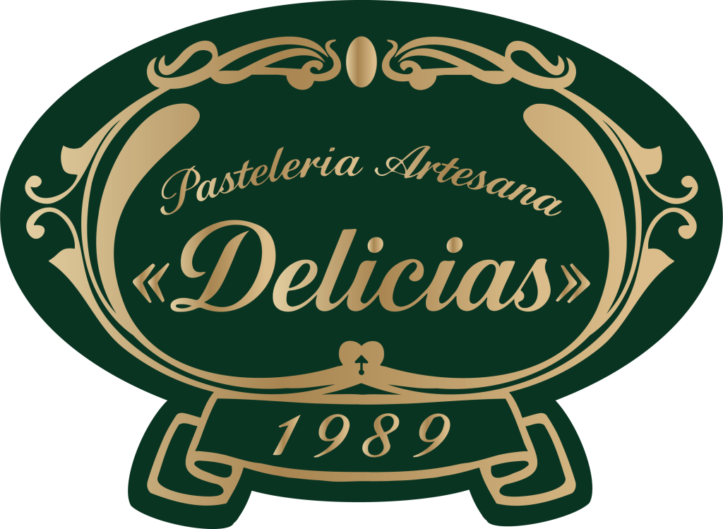 Logotipo de Pastelería Artesanal Delicias 1989.